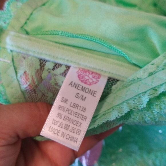 Floral Lace Bandeau Bralette Mint - Picture 5 of 5